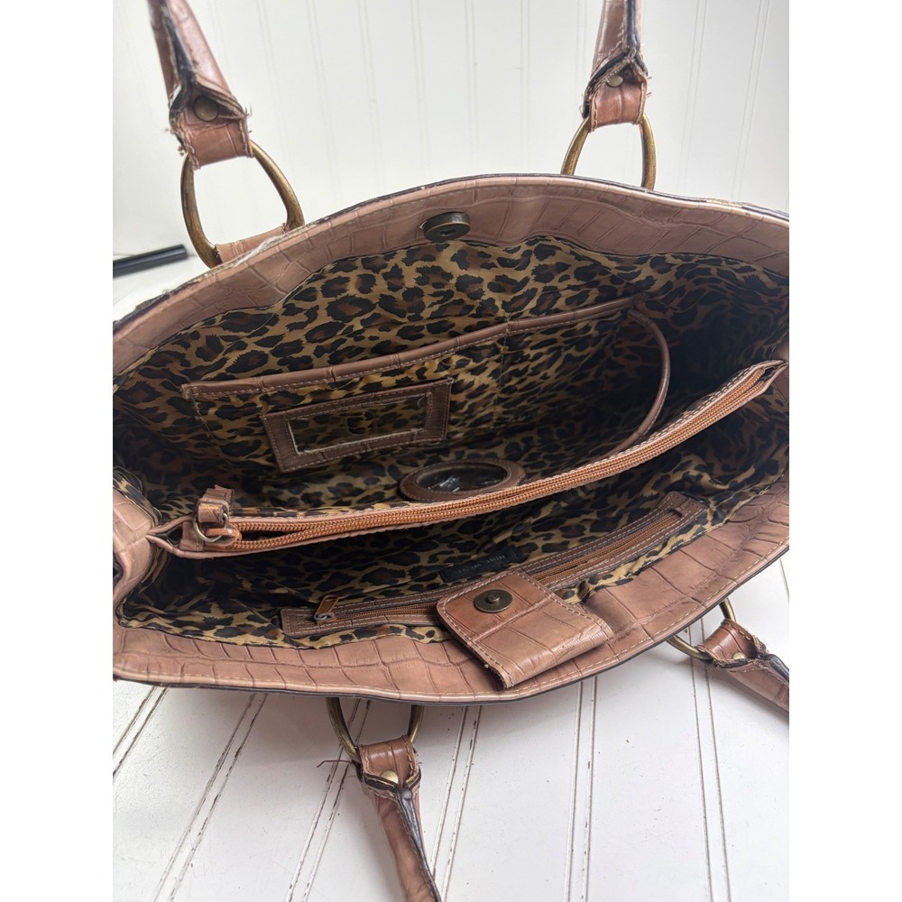 Nine West Vintage Y2K Taupe Croc Embossed Studded Shoulder Bag - Picture 5 of 12